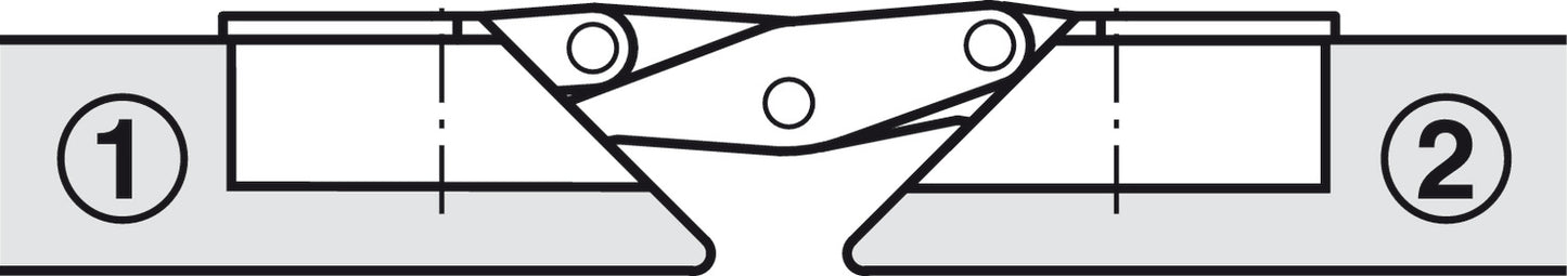 Miter Flap Hinge, 90° Opening Angle