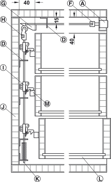 Vertical Lock Bar, with Attached Spring and Lock Bar