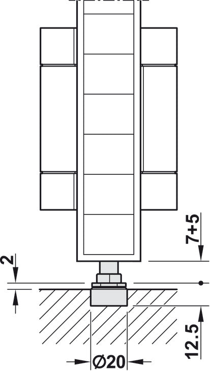 Folding Wall Fitting, Slido W-Fold32 100T, set