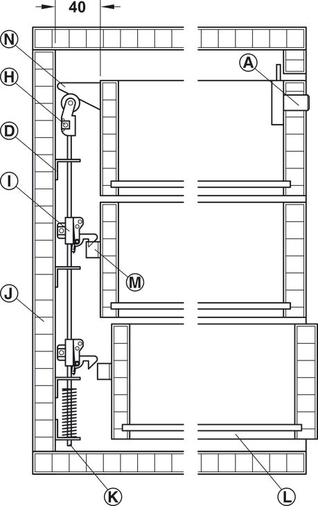 Vertical Lock Bar, with Attached Spring and Lock Bar