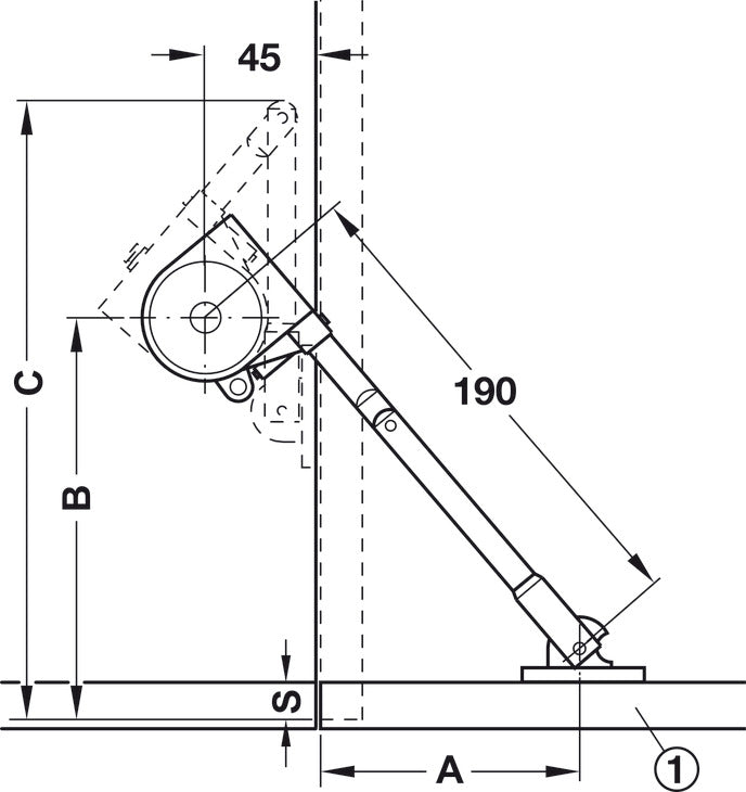 Flap Stay, with Speed-Mount Bracket
