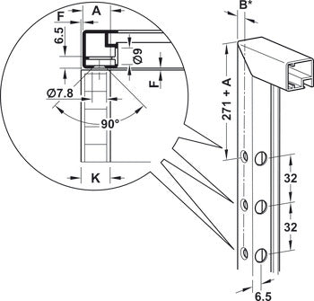 Aluminum Door Bracket, for Free Flap 1.7 / 3.15 / Strato