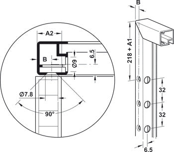 Aluminum Door Bracket, for Free Flap 1.7 / 3.15 / Strato