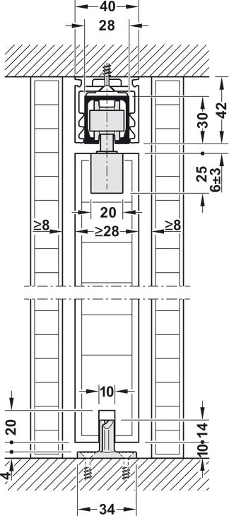 Sliding Door Hardware, Hawa Junior 40/B, set