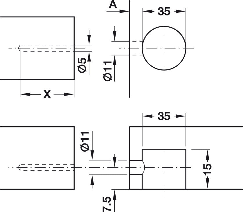 One-Piece Connector, Self-Countersinking, with Pointed Tip