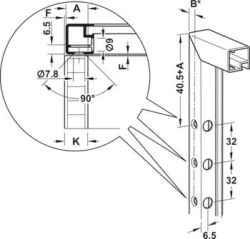 Aluminum Door Bracket, for Free Flap 1.7 / 3.15 / Strato