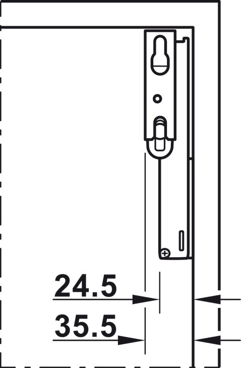 Swing-Up Fitting, HÃ¤fele Free space 1.8 push