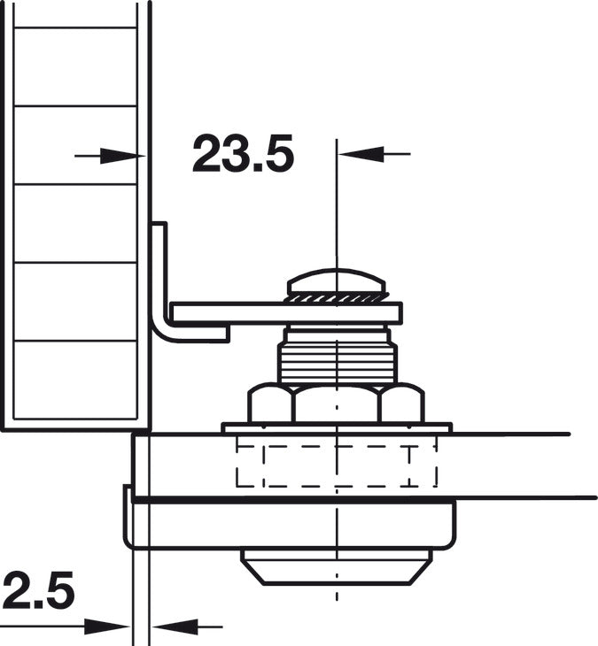 Glass Door Cam Lock, Symo 3000