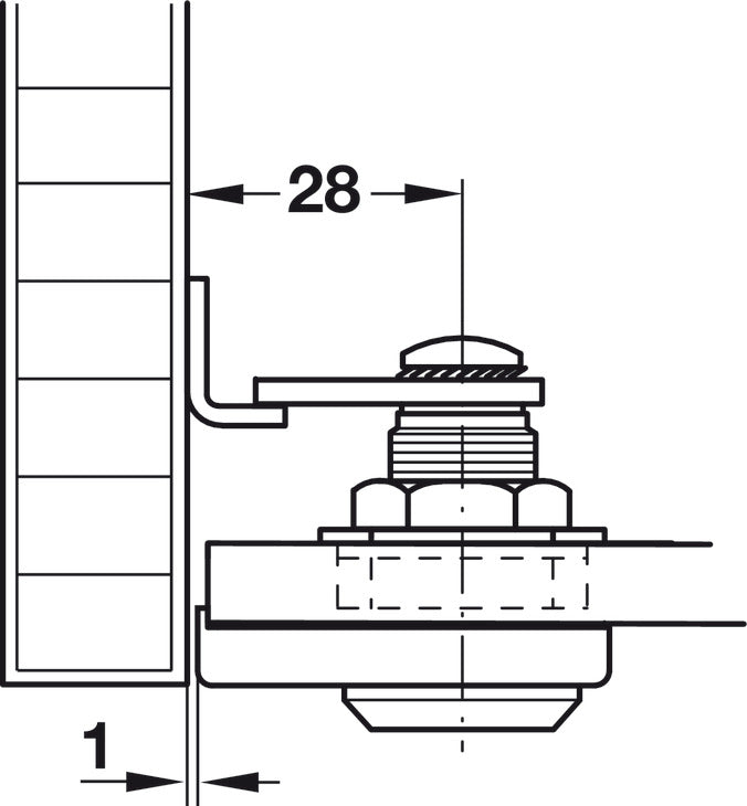 Glass Door Cam Lock, Symo 3000