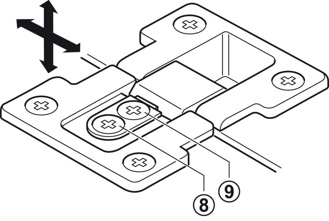 Flap hinge, All Metal, 3 Way Adjustable and Detachable