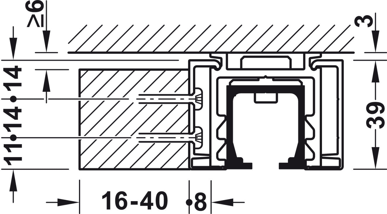 Sliding Door Hardware, Hawa Junior 40/B, set