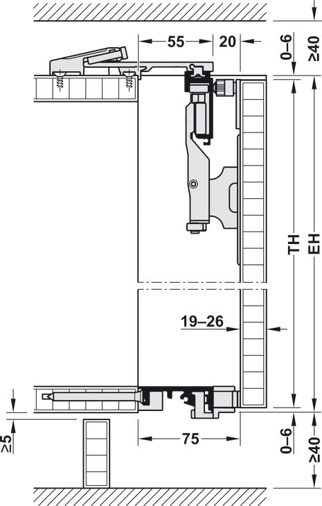 Wooden Folding Sliding Doors, HAWA Folding Concepta 25, set, hinges with soft closing mechanism