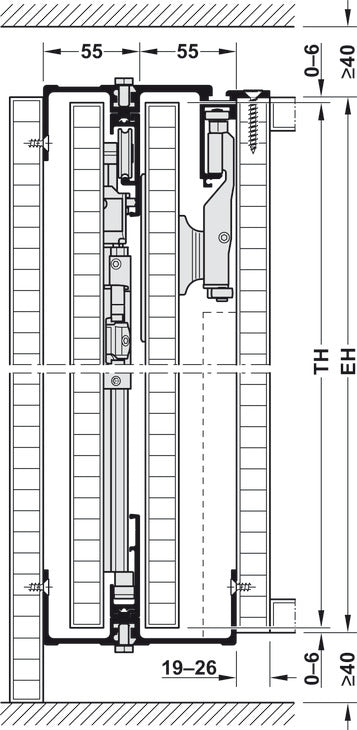 Wooden Folding Sliding Doors, HAWA Folding Concepta 25, set, hinges with soft closing mechanism