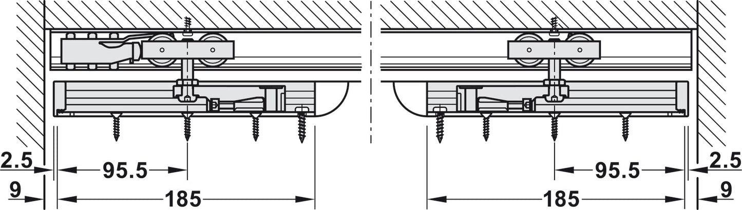 Sliding Door Hardware, Hawa Junior 40/B, set