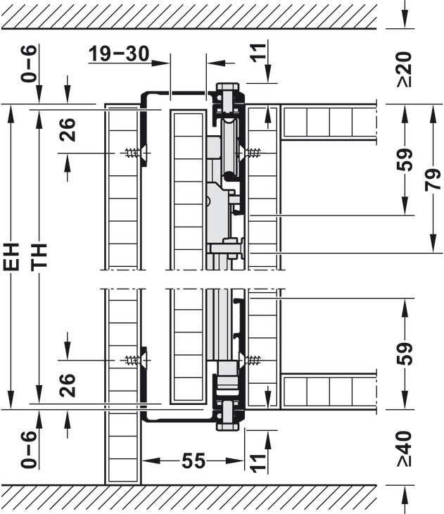 Wooden Folding Sliding Doors, HAWA Folding Concepta 25, set, hinges with soft closing mechanism