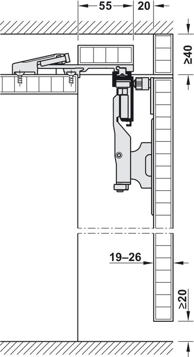 Wooden Folding Sliding Doors, HAWA Folding Concepta 25, set, hinges with soft closing mechanism