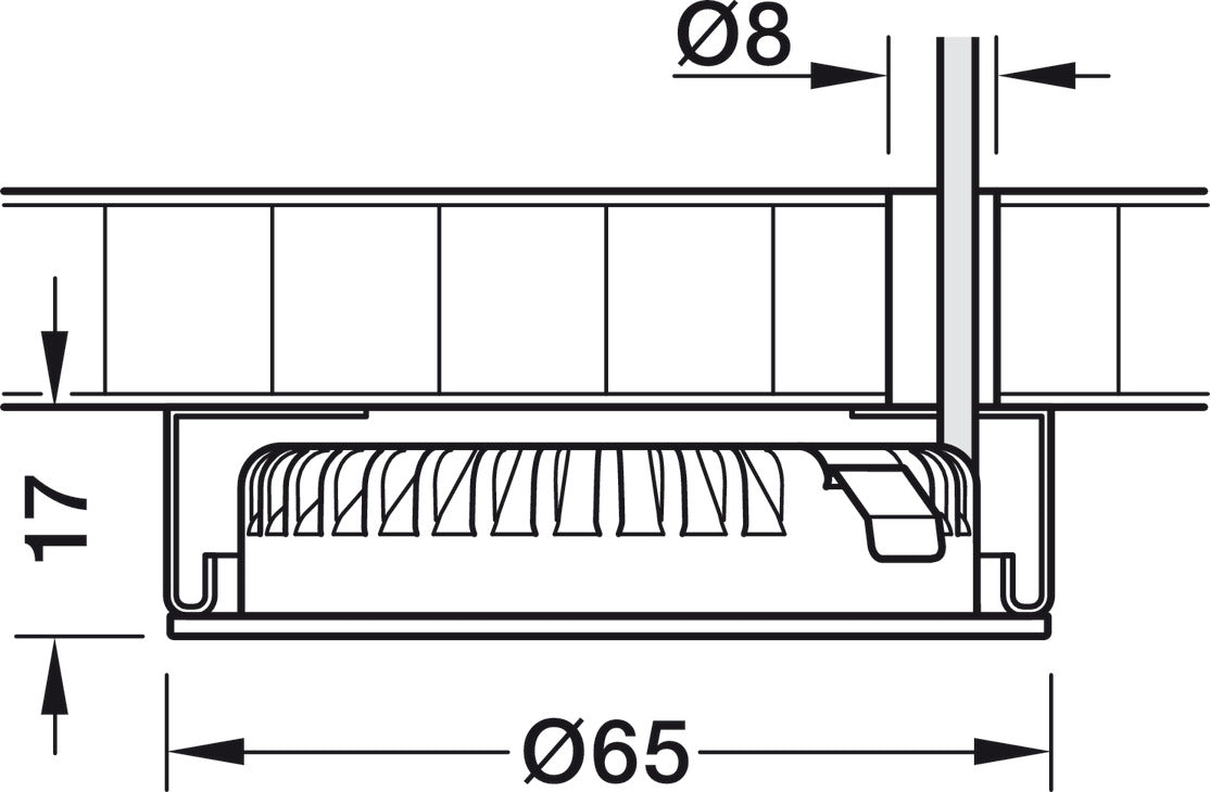 Housing for undermounted light, Round, for HÃ¤fele Loox LED 2094/3094