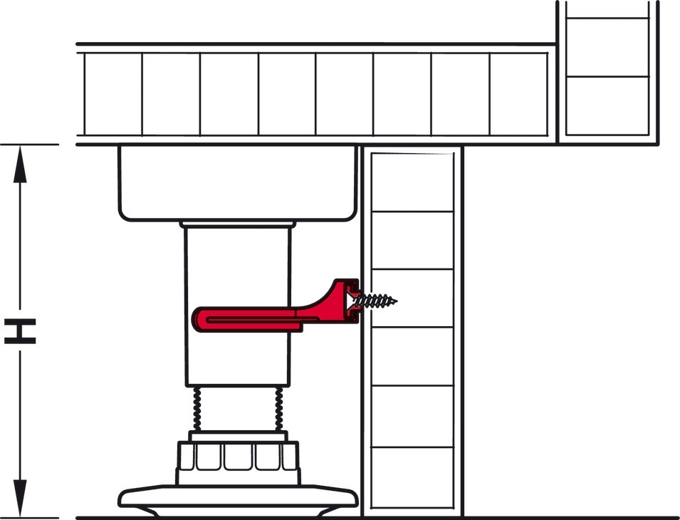 Plinth Panel Clip, also suitable for HÃ¤fele AXILOâ„¢ 78 plinth system