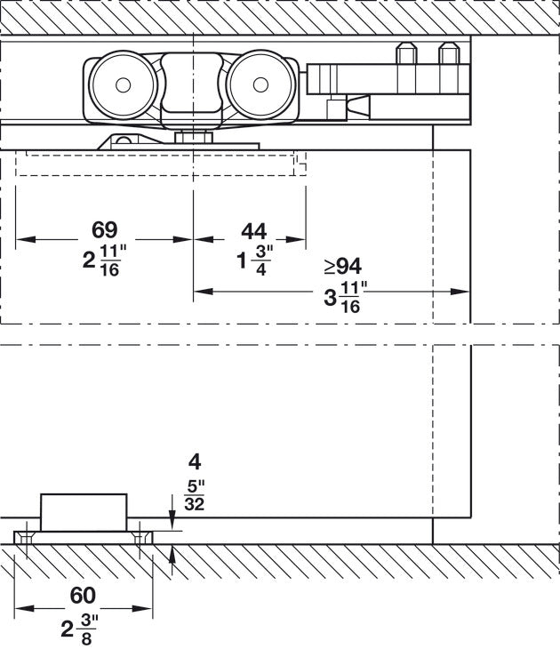Sliding door fitting, Slido D-Line11 160P Set