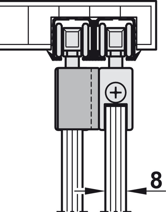 Sliding Door Hardware, Slido F-Line21 20D, Set