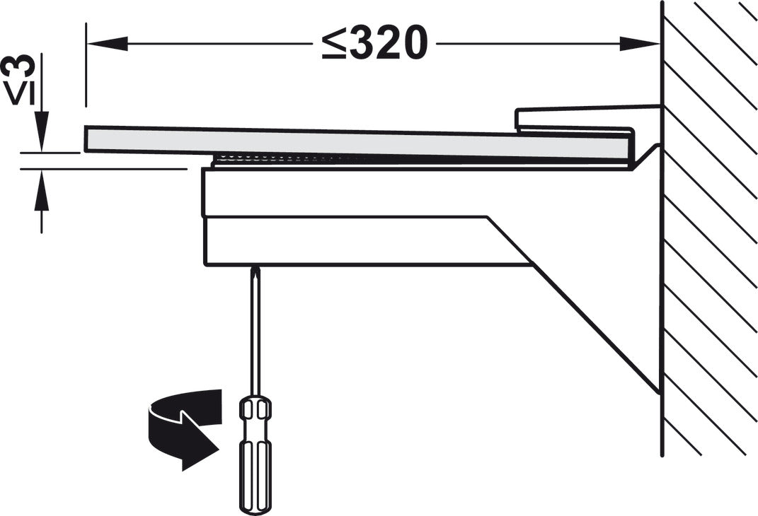 Shelf Support, Wall Fixing, for Glass Shelves, KALABRONE