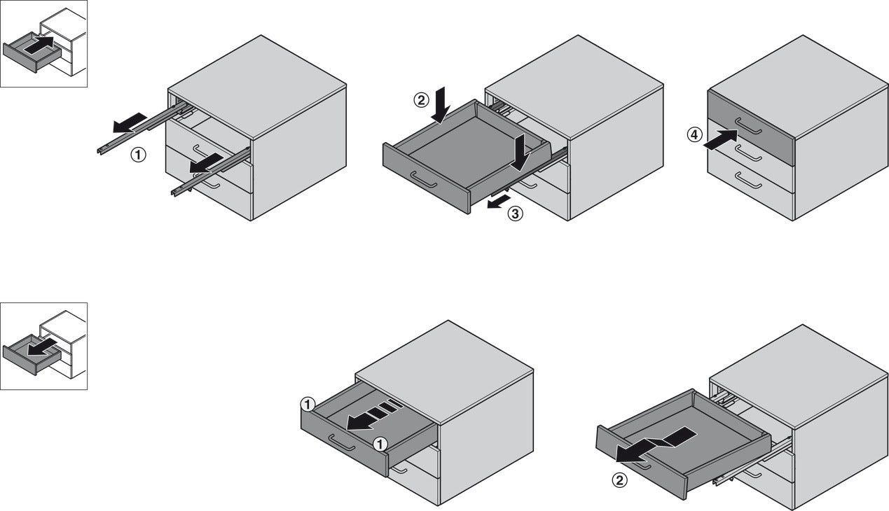 Drawer Set, HÃ¤fele Matrix Box S35, 120 mm Drawer Height