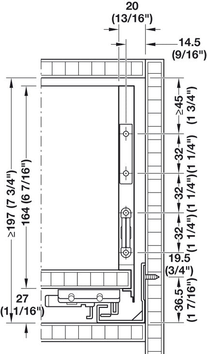 Drawer Set, HÃ¤fele Matrix Box Slim A, 175 mm Drawer Height