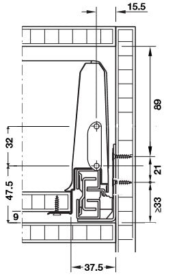 Drawer Set, HÃ¤fele Matrix Box S35, 120 mm Drawer Height
