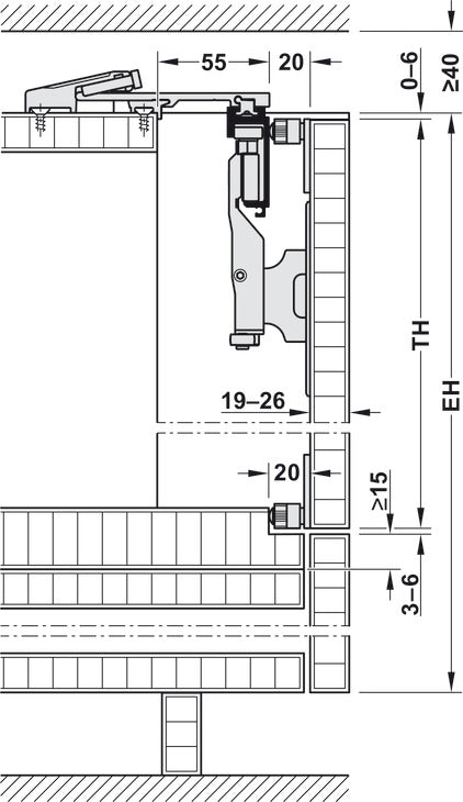Wooden Folding Sliding Doors, HAWA Folding Concepta 25, set, hinges with soft closing mechanism