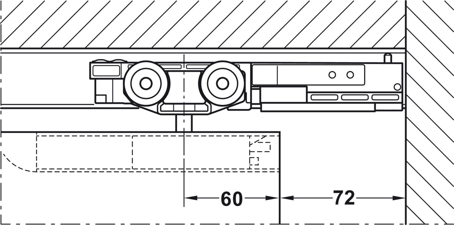 Track set, for Slido D-Line11 pocket door solution