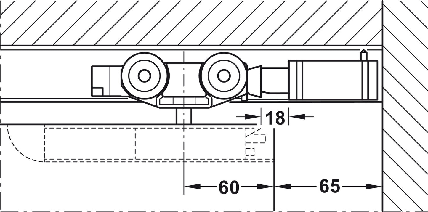 Track set, for Slido D-Line11 pocket door solution