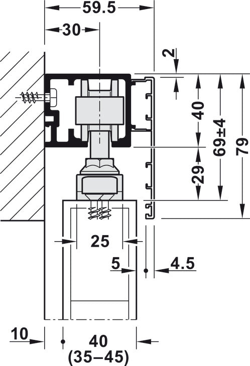 Sliding Door Hardware, Hawa Junior 80/Z, set