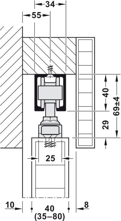 Sliding Door Hardware, Hawa Junior 80/Z, set