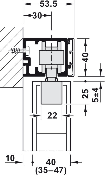 Sliding Door Hardware, HAWA Junior 80/B, set