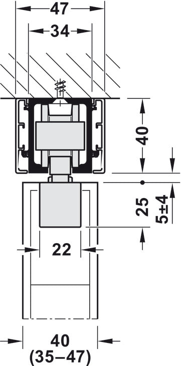 Sliding Door Hardware, HAWA Junior 80/B, set