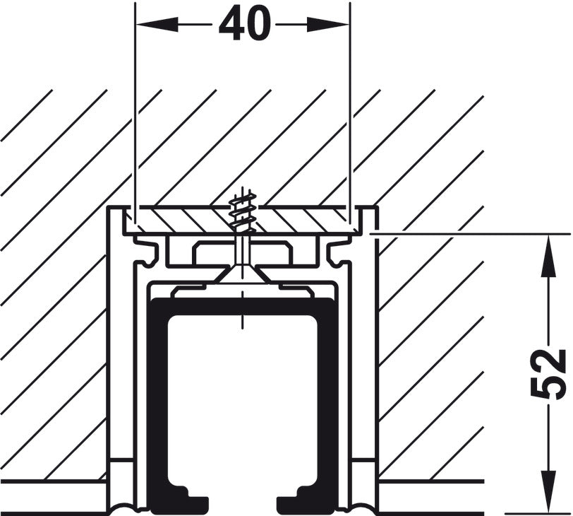 Sliding door fitting, Hawa Junior 100 B Pocket, set