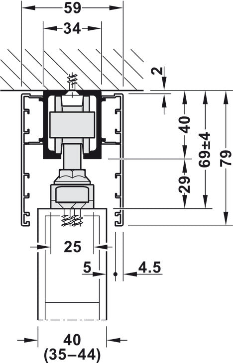 Sliding Door Hardware, Hawa Junior 80/Z, set