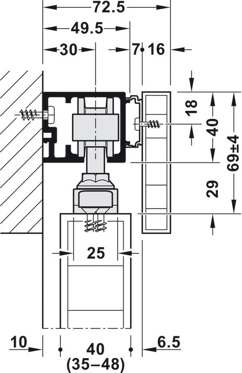 Sliding Door Hardware, Hawa Junior 80/Z, set