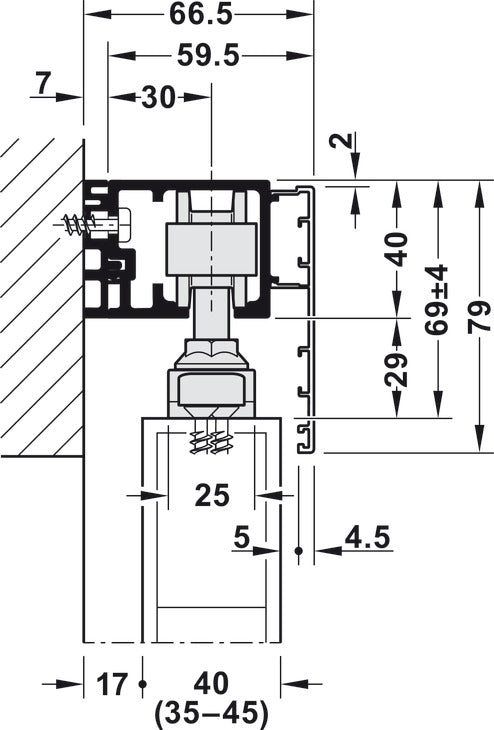 Sliding Door Hardware, Hawa Junior 80/Z, set