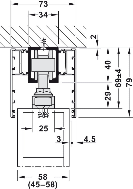 Sliding Door Hardware, Hawa Junior 80/Z, set
