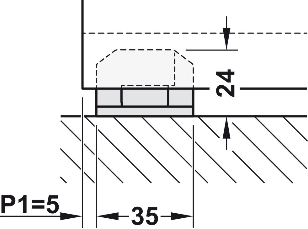Sliding door fitting, Hawa Junior 100 B Pocket, set