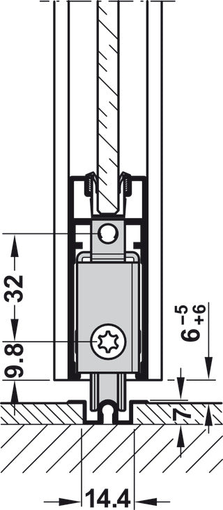 Sliding Door Hardware, Slido R-Aluflex 80W, set