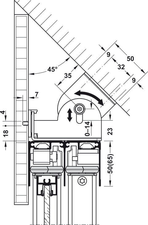 Sliding Door Hardware, Slido R-Aluflex 80W, set