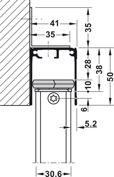 Sliding Door Hardware, Slido R-Aluflex 80W, set