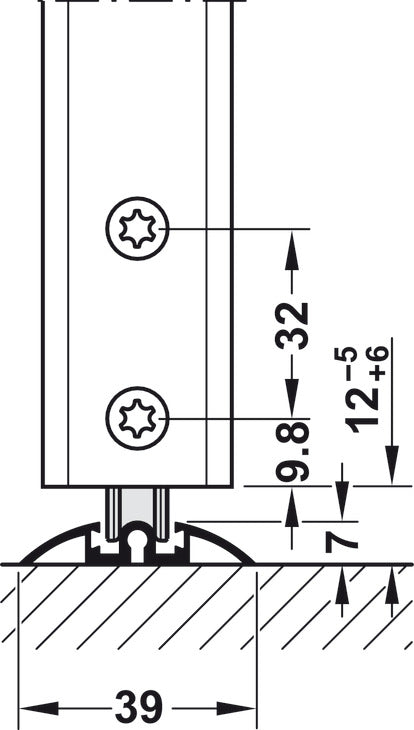 Sliding Door Hardware, Slido R-Aluflex 80W, set