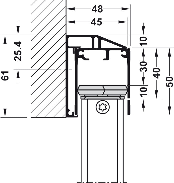Sliding Door Hardware, Slido R-Aluflex 80W, set