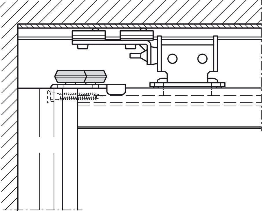 Sliding Door Hardware, Slido R-Aluflex 80W, set
