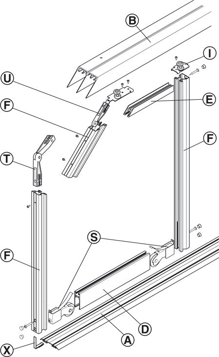 Sliding Door Hardware, Slido R-Aluflex 80W, set