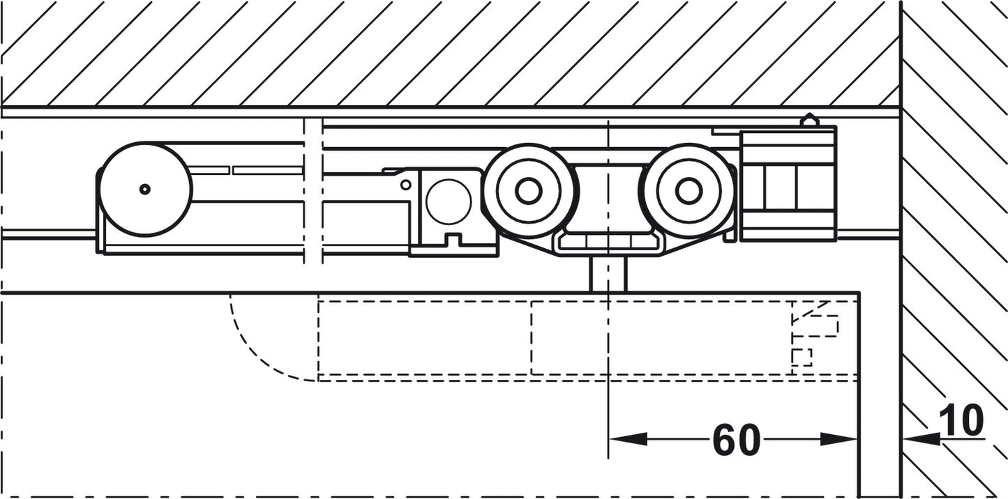 Track set, for Slido D-Line11 pocket door solution