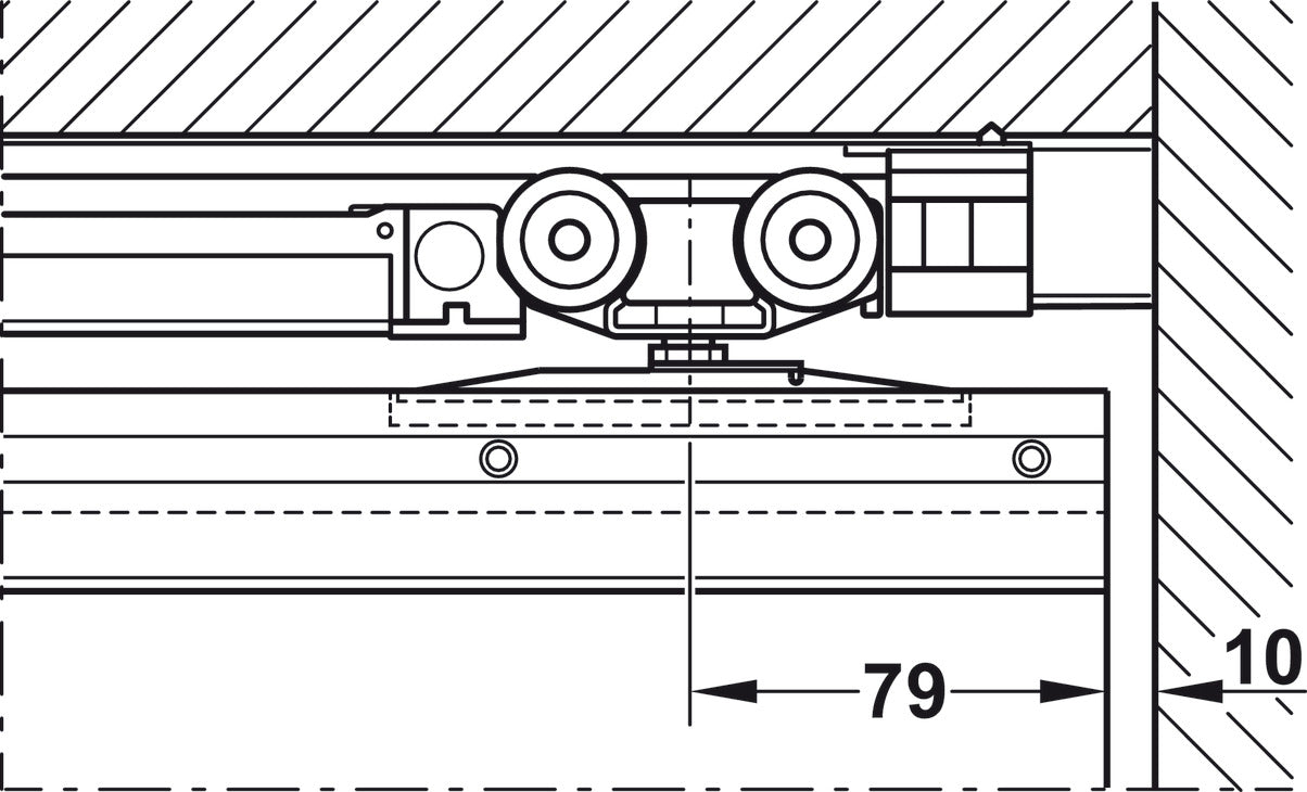 Track set, for Slido D-Line11 pocket door solution